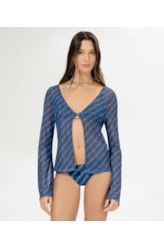 Blusa Argola Tule Los Angeles Marinho