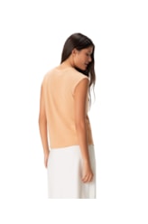 Blusa Barra Aplicada Cotton Linho Bege