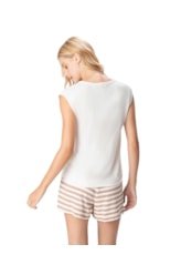 Blusa Barra Aplicada Cotton Linho Natural