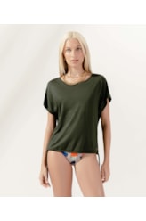 Blusa Canaleta Visco Texture Verde Militar