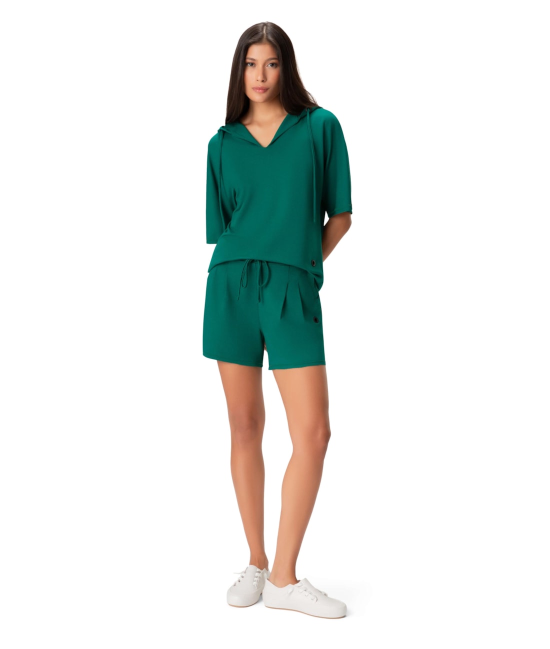 Blusa Capuz Moletinho Verde Escuro