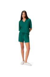 Blusa Capuz Moletinho Verde Escuro