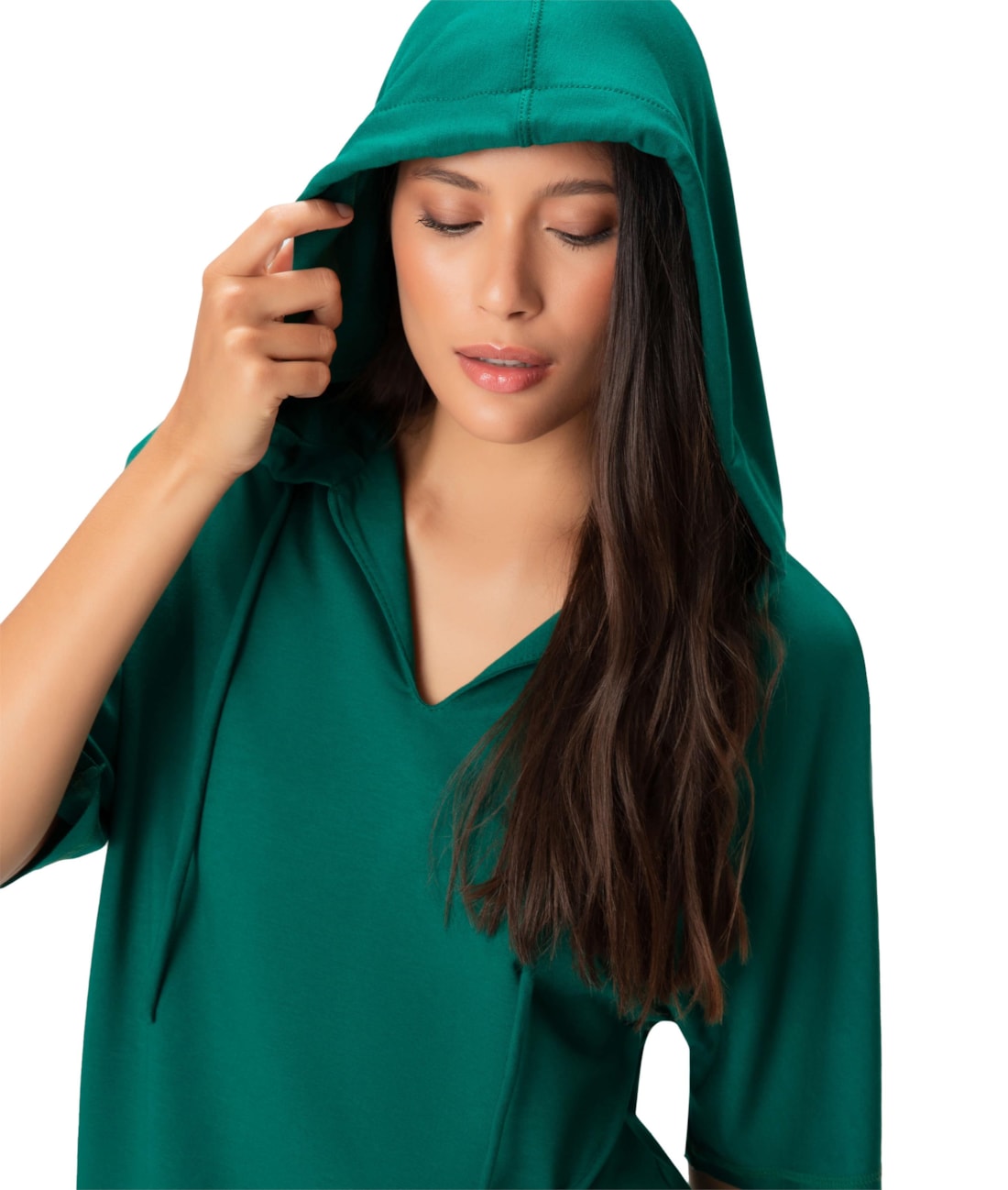 Blusa Capuz Moletinho Verde Escuro