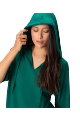 Blusa Capuz Moletinho Verde Escuro