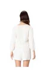 Blusa Com Argola Linho Off White
