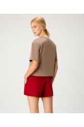Blusa Cotton Twill Manga Larga Tabaco