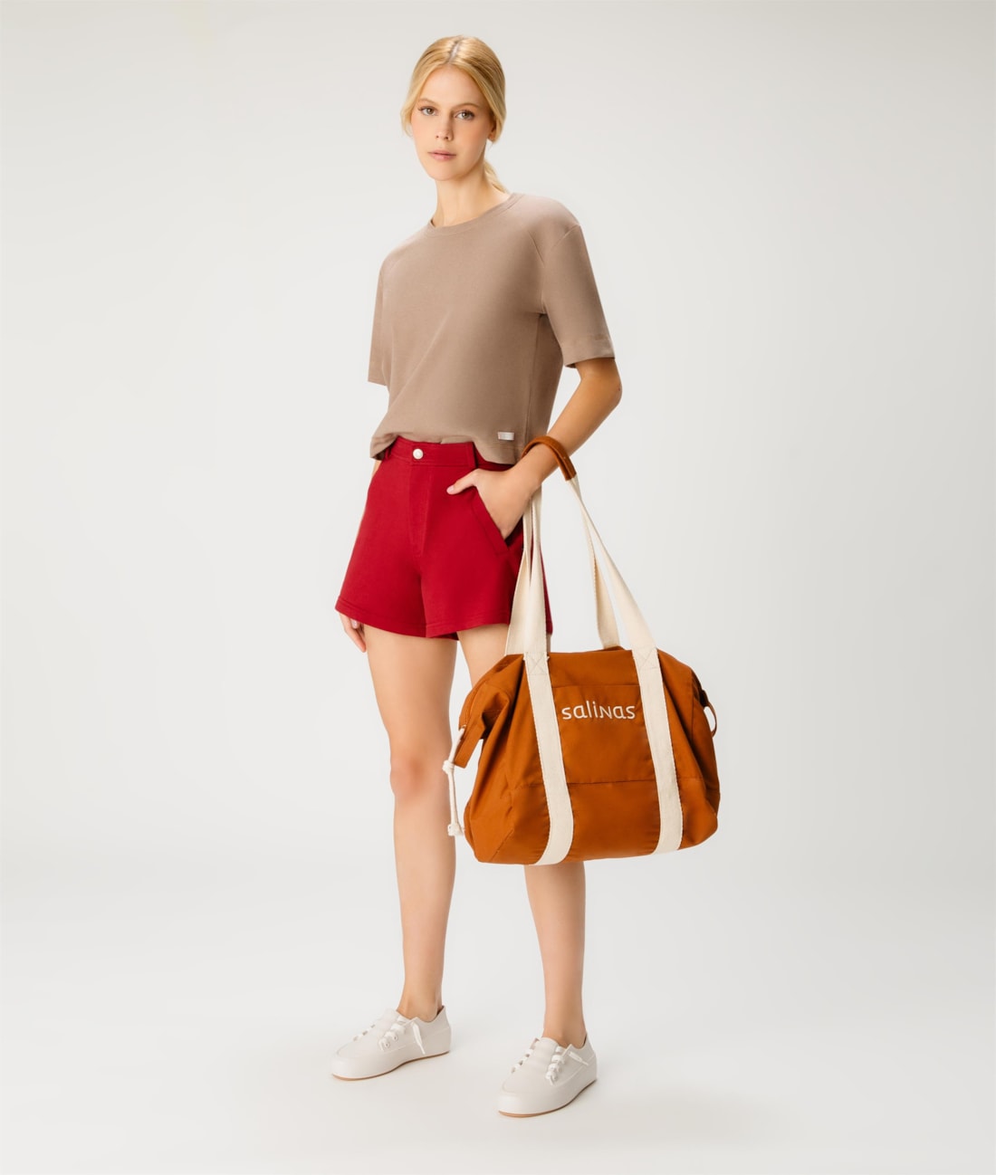 Blusa Cotton Twill Manga Larga Tabaco