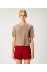 Blusa Cotton Twill Manga Larga Tabaco