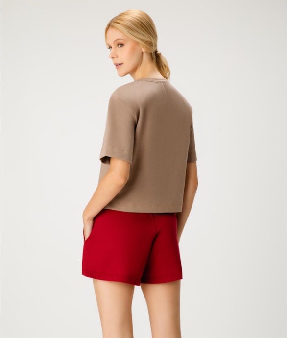Blusa Cotton Twill Manga Larga Tabaco