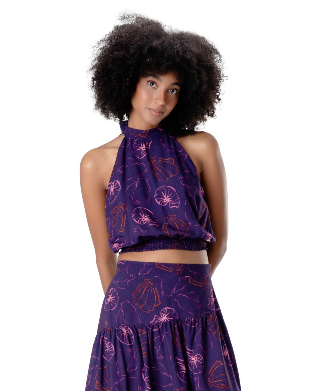 Blusa Cropped Seychelles Roxo