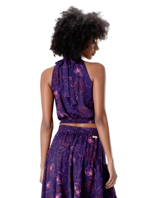 Blusa Cropped Seychelles Roxo