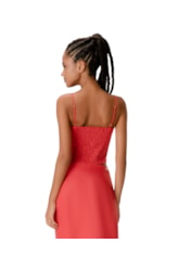 Blusa Cropped Social Linho Vermelho