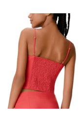 Blusa Cropped Social Linho Vermelho