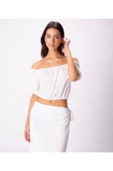 Blusa Cropped Visco Nature Off White