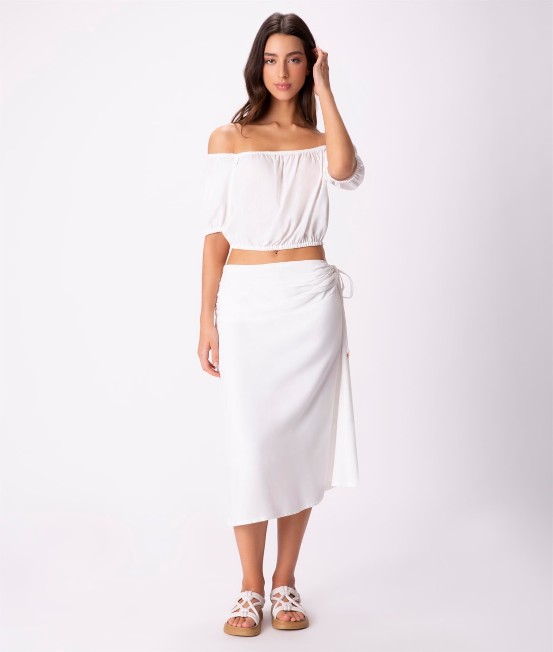Blusa Cropped Visco Nature Off White