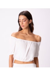 Blusa Cropped Visco Nature Off White