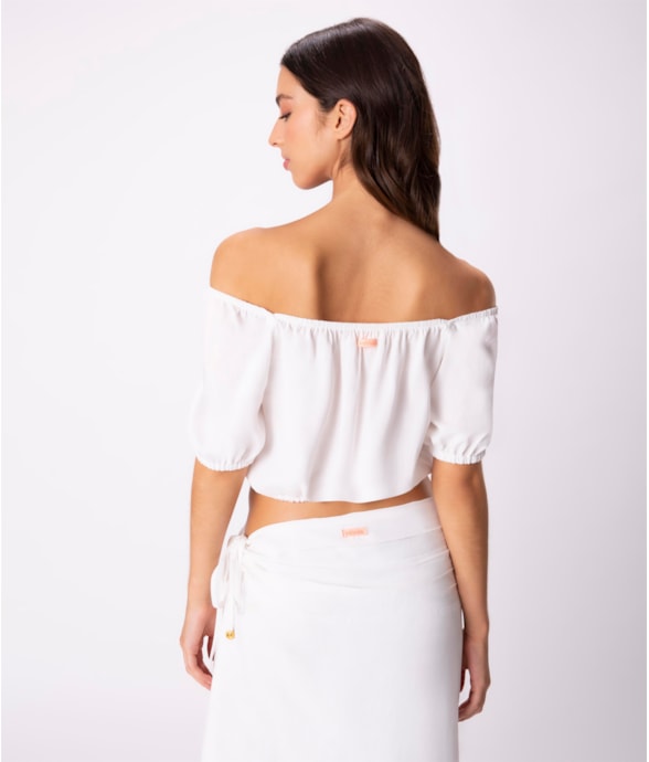 Blusa Cropped Visco Nature Off White