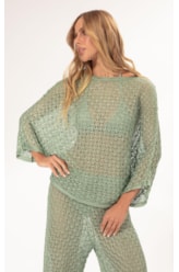 Blusa Dec v Tricot Nice Verde Maca