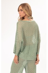 Blusa Dec v Tricot Nice Verde Maca