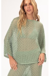 Blusa Dec v Tricot Nice Verde Maca