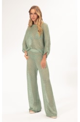 Blusa Dec v Tricot Nice Verde Maca
