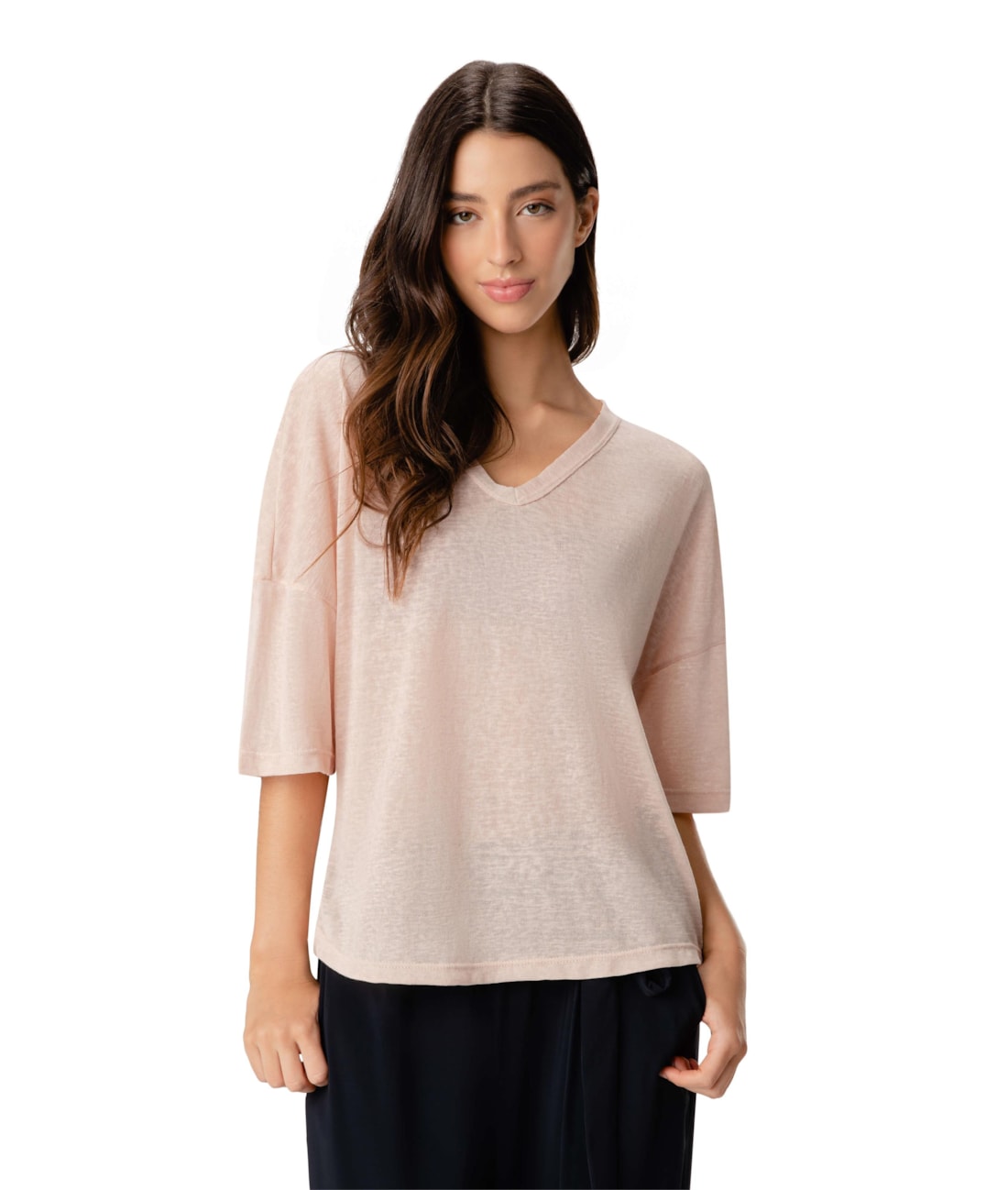Blusa Decote v Rosê