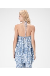 Blusa Fenda Oceanica Azul Seco
