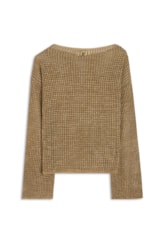 Blusa Flor Jacquard Areia