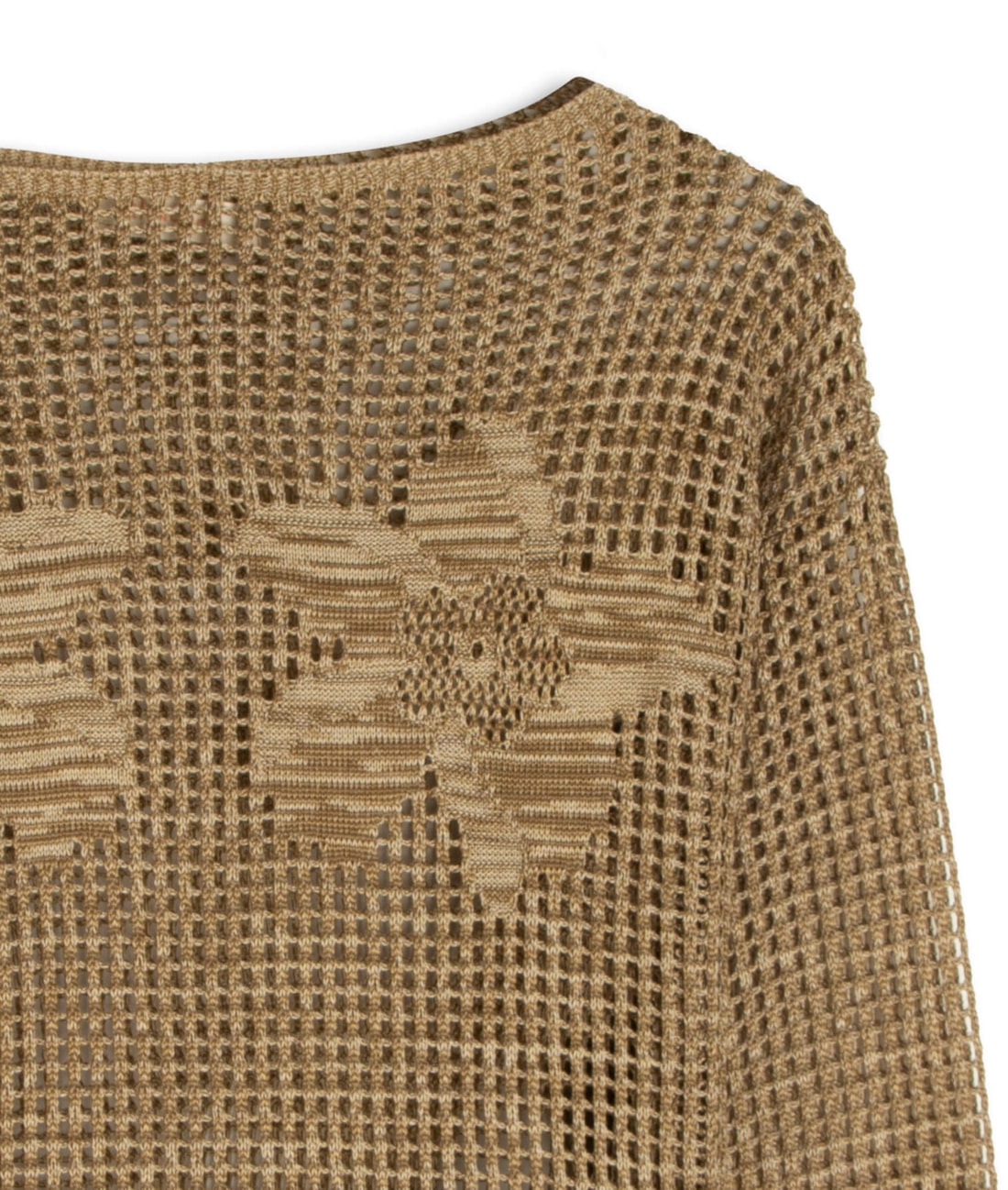 Blusa Flor Jacquard Areia