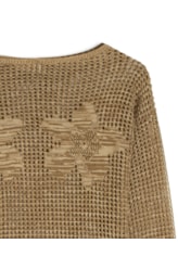 Blusa Flor Jacquard Areia