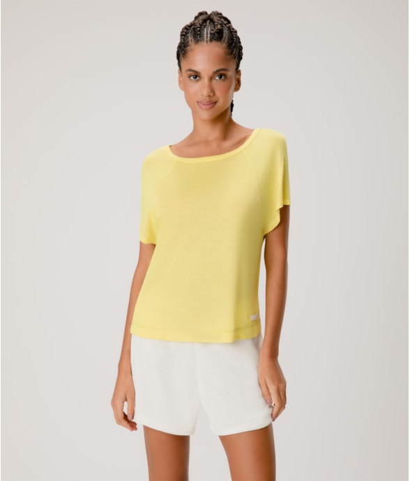 Blusa Gola Careca Neon Tricot Amarelo