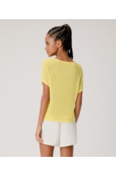 Blusa Gola Careca Neon Tricot Amarelo