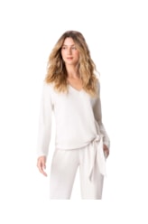 Blusa Holiday Alongada Linho Natural
