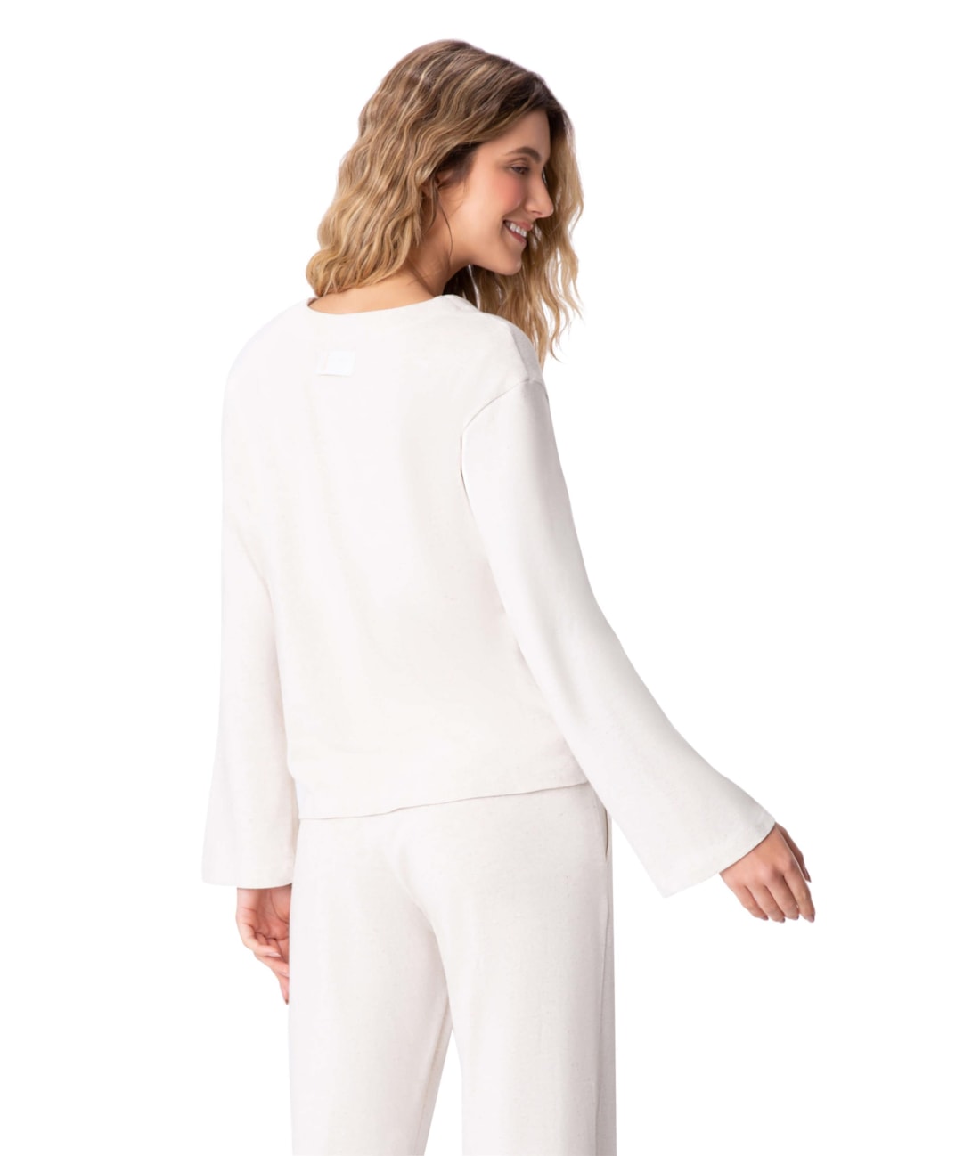 Blusa Holiday Alongada Linho Natural