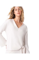 Blusa Holiday Alongada Linho Natural