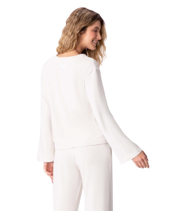 Blusa Holiday Alongada Linho Natural