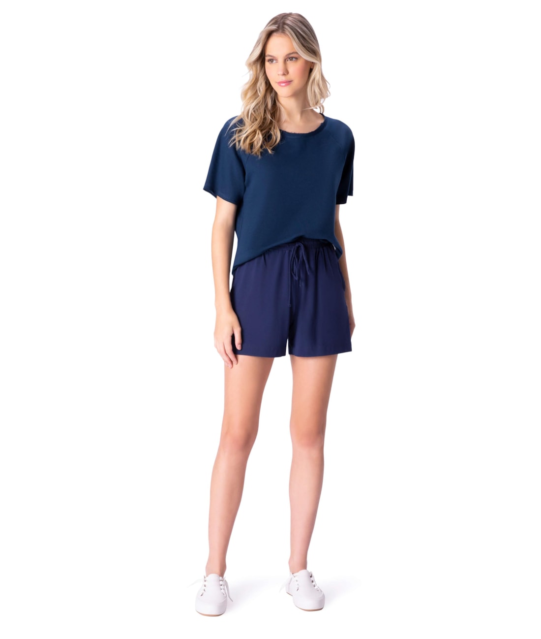 Blusa Holiday Matte Raglan Marinho