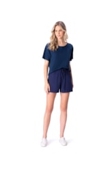 Blusa Holiday Matte Raglan Marinho