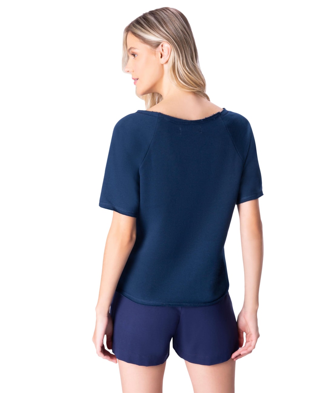 Blusa Holiday Matte Raglan Marinho