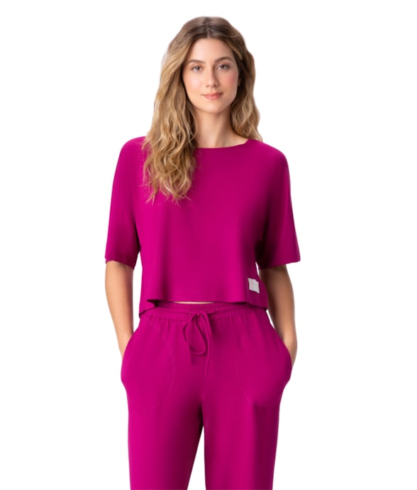 Blusa Holiday Moletinho Fucsia