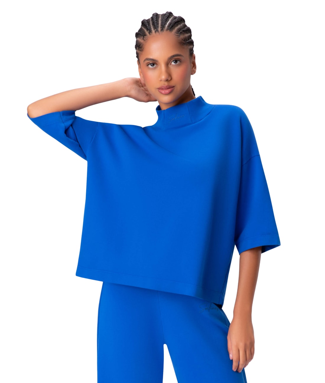 Blusa Holiday Moletom Azul Bic