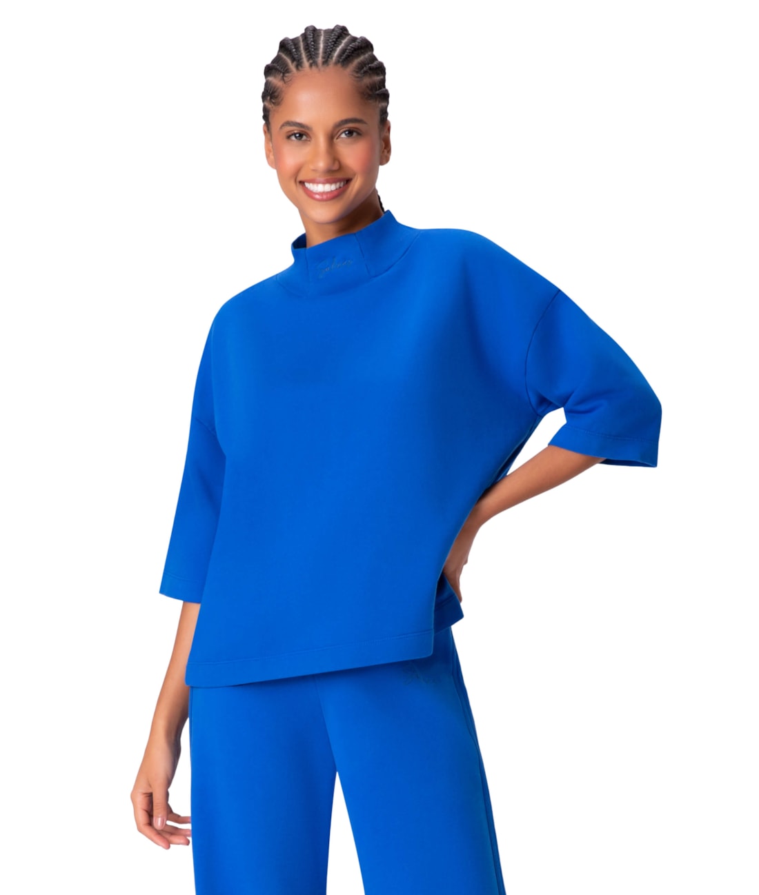 Blusa Holiday Moletom Azul Bic