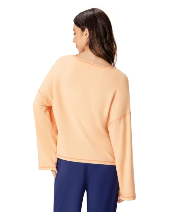 Blusa Holiday Visco Linho Laranja