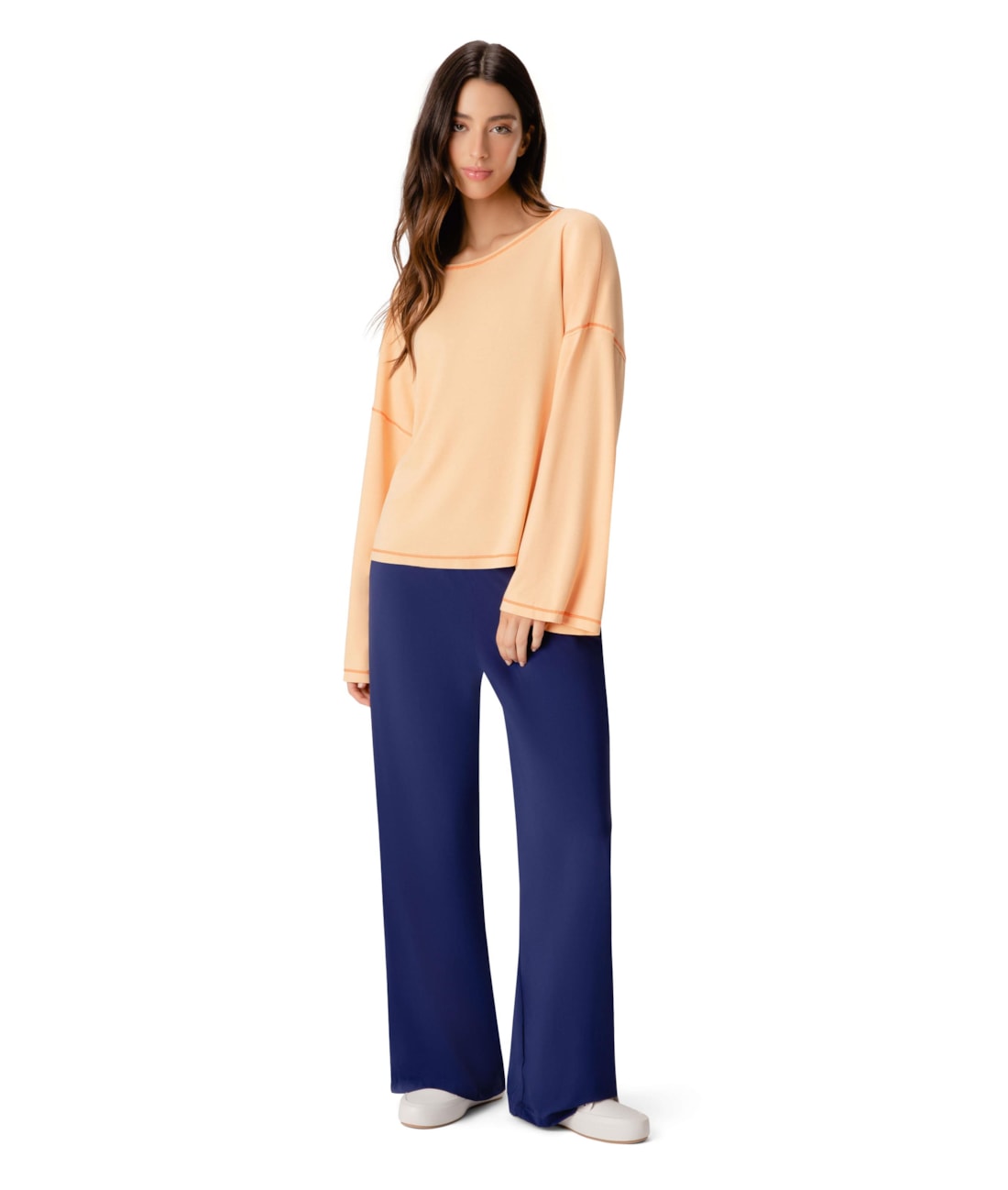 Blusa Holiday Visco Linho Laranja