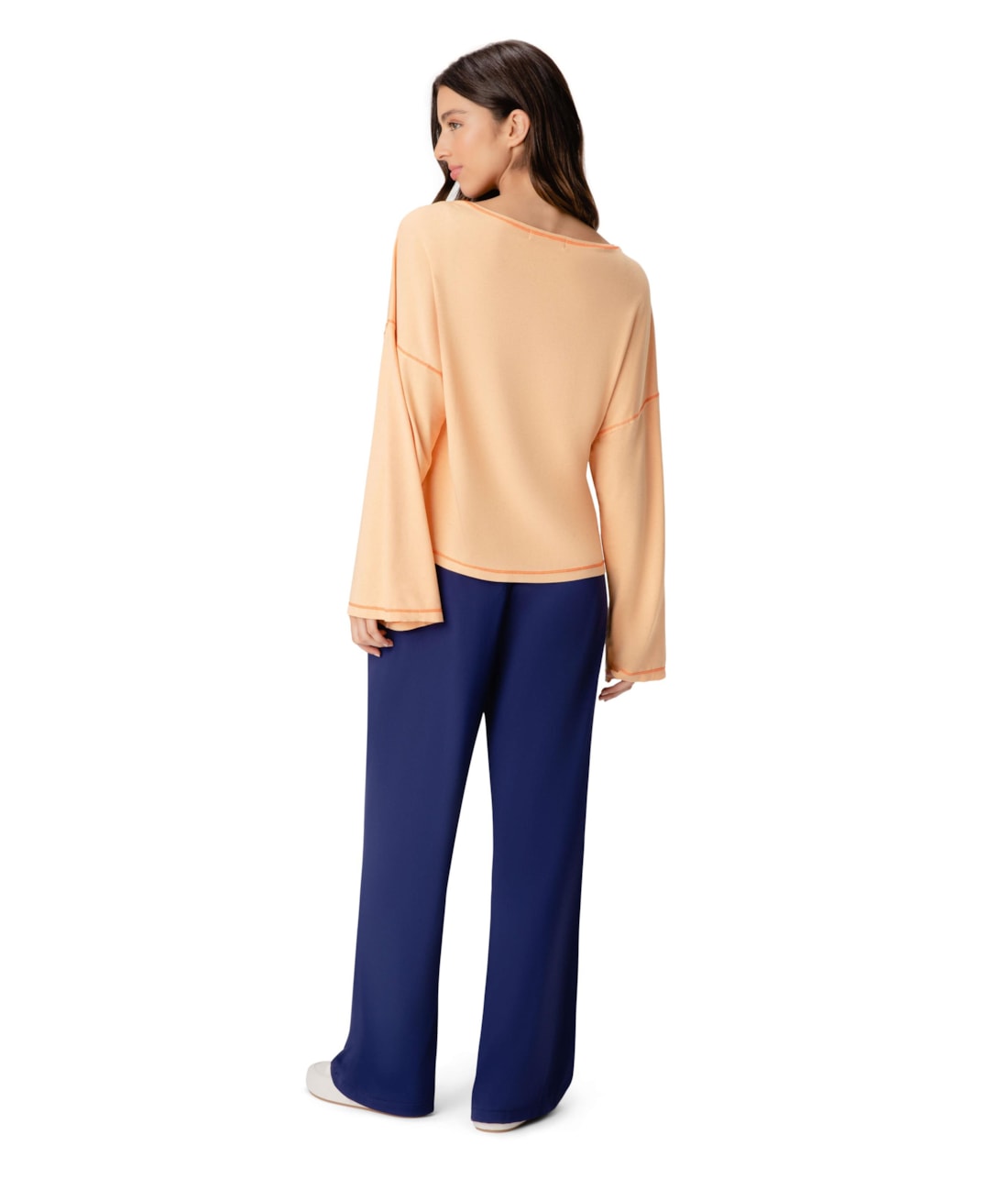 Blusa Holiday Visco Linho Laranja