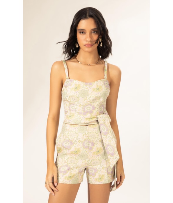 Blusa Jacquard Floral Off White
