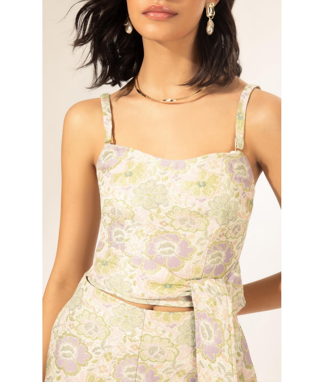 Blusa Jacquard Floral Off White