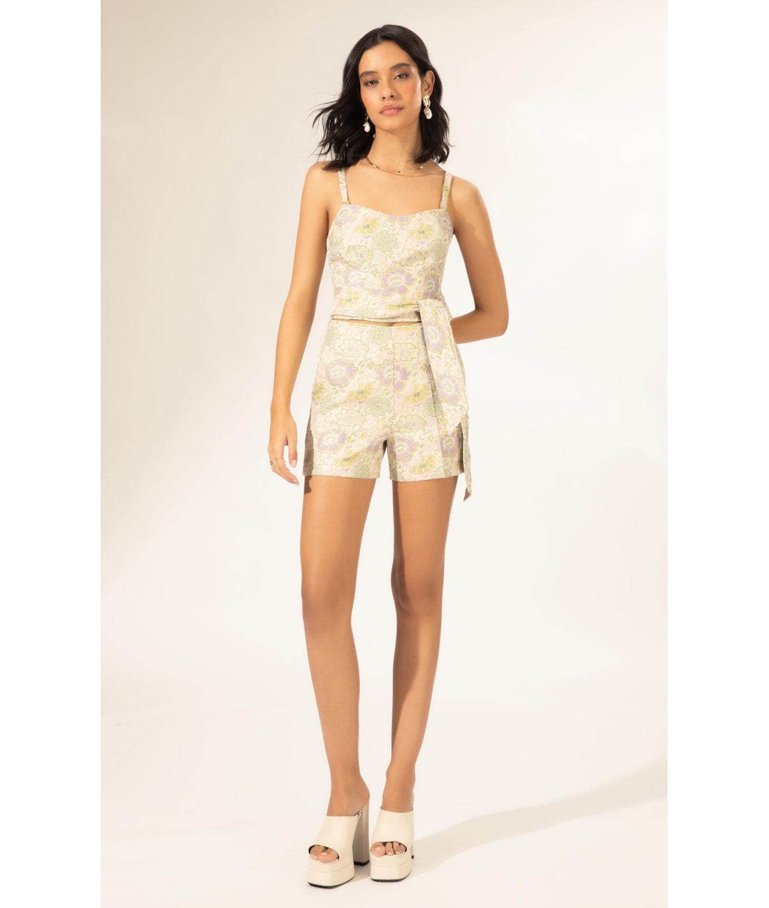 Blusa Jacquard Floral Off White