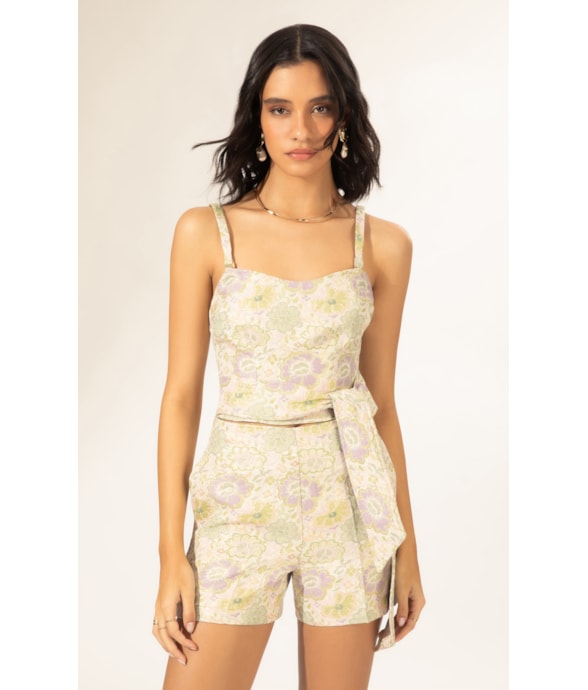 Blusa Jacquard Floral Off White