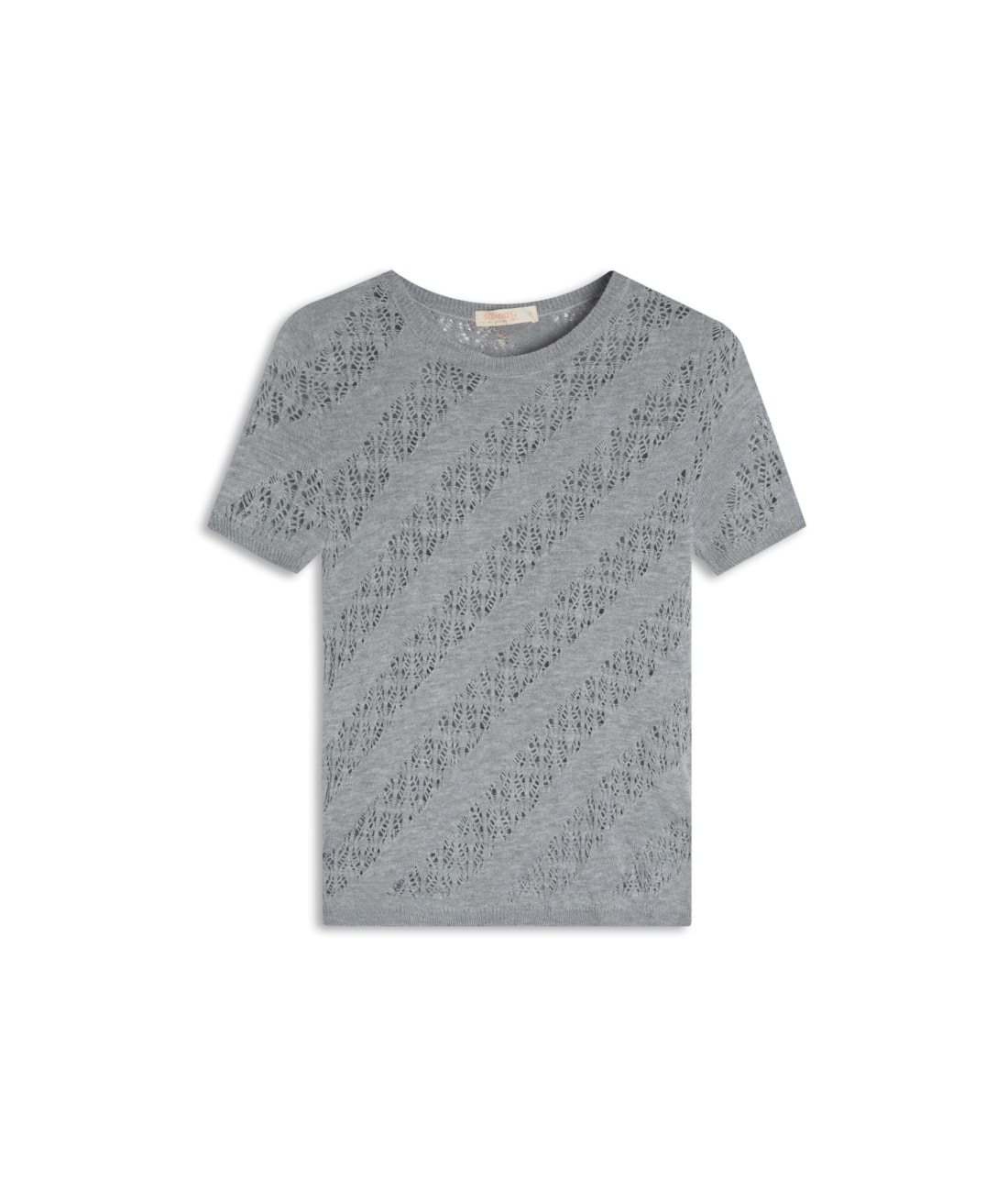 Blusa m Curta Canelado Pontinhos Coral